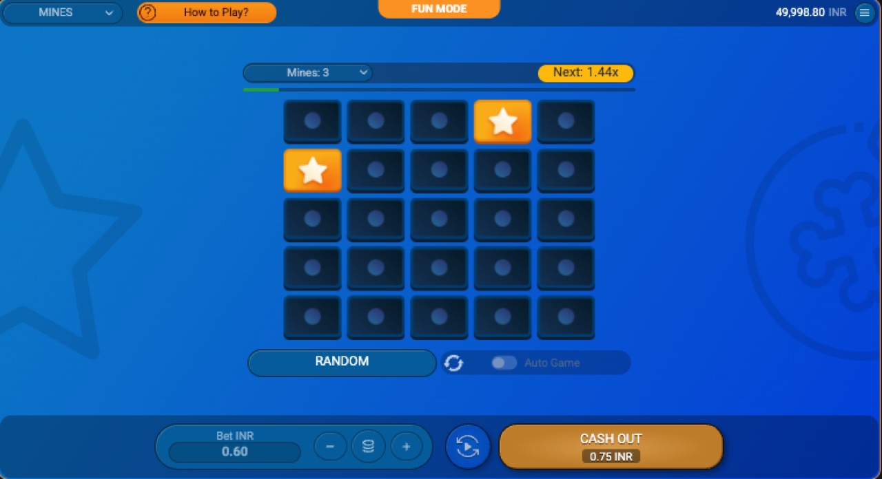 Mostbet Mines board at the start of a round before any tiles are opened